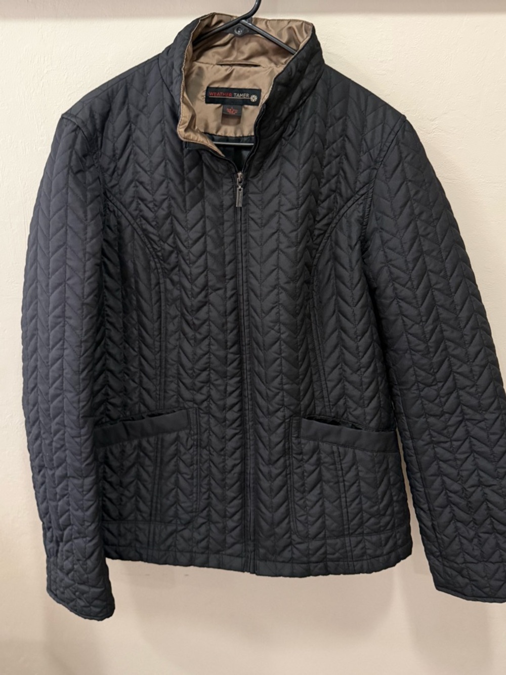 Women’s Black Gold SZ L Weather Tamer Quilted Jacket Spring Fall Clothing